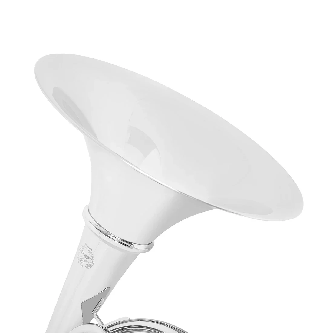 M MBAT Bb Horn 3 Keys Silver Brass Double Row Horn Nickel Silver Plated Rustproof Concerts With Case Brass Instrument