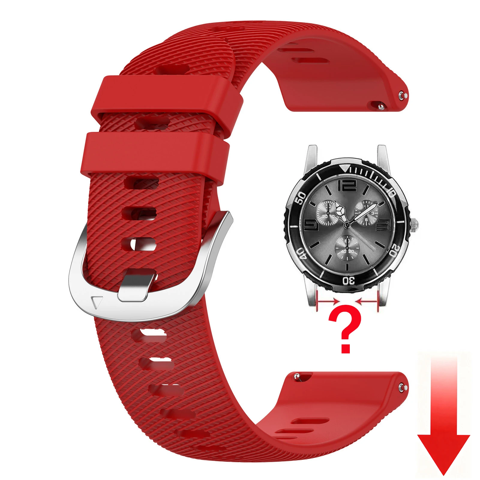 Versatile Silicone Watch Strap - Multiple Size Options