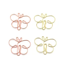 Butterfly Paper Clip Metal Paper Clip Rose Gold Cartoon Cute Pin Mini Clip Office Table Accessories Planner Creative Paper Clip