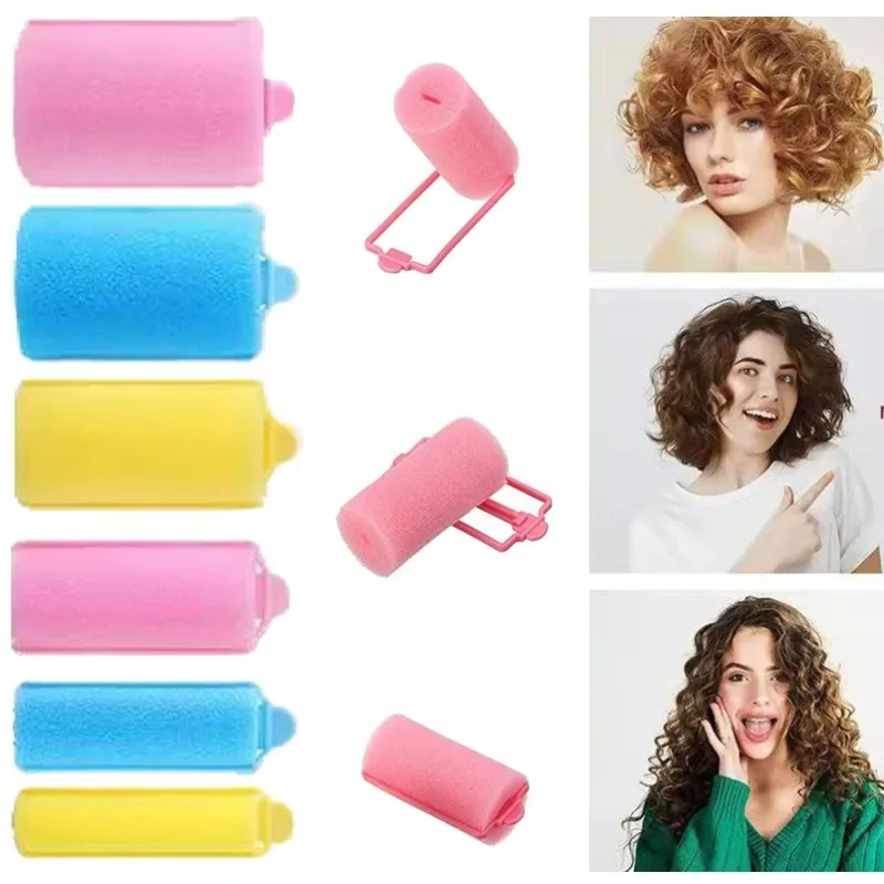 

6-14pcs Sponge Foam Cushion Hair Rollers Soft Curlers Hair Salon Barber DIY Curls Hairdressing Kit DIY Home Hair Styling Tools
