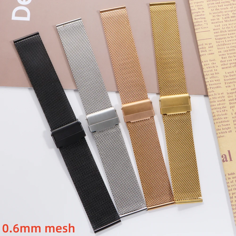 Sleek Silver Milanese Mesh Metal Wristband Strap