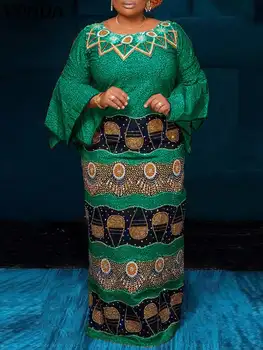 Amarachi Flare Sleeve Print Maxi Gown