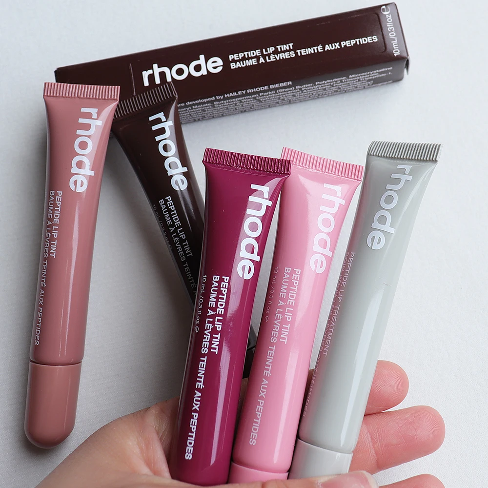 Brand NEW Rhode Fashion Color Lipstick Vanilla Portable Lip Gloss Holder Hot INS Lipstick Salted Caramel Lip Protect Glossy Oil 3