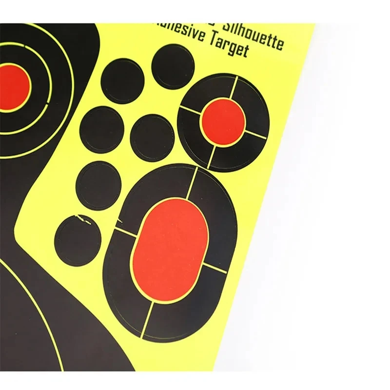 5Pcs Green Fluorescent Target Paper Gun Shooting Target Shooting Stickers Practice Reactive Sputtering Shooting Rifle Stickers