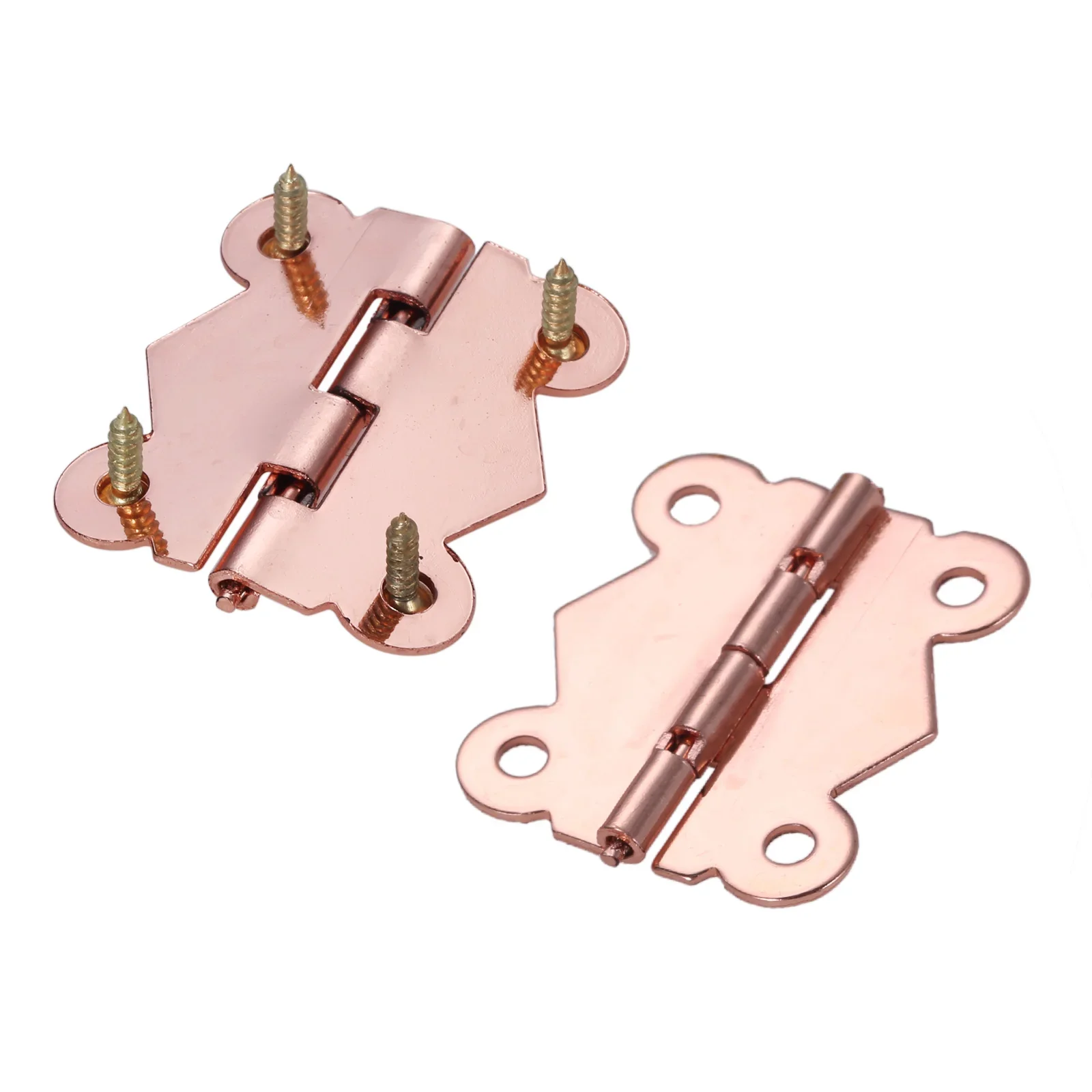 Mini Latch Decorative Hasps with Box Butterfly Hinges 9Pcs/set Rose Gold for Wooden Jewelry Toolbox Cabinet with Screw
