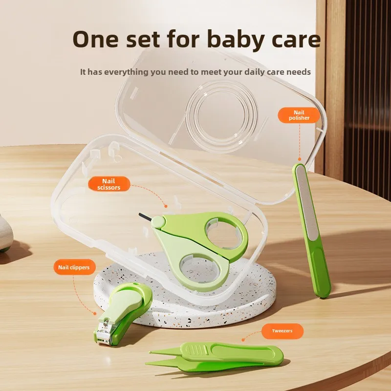 Baby nail clipper set, specialized nail repair tools for newborns, children's files, scissors, anti pinch pliers