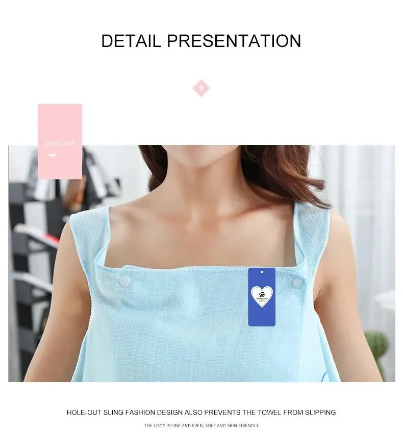 Description Picture 6 of itemWearable Bath Towel Love Rabbit Increase Thickened Adult Women Wipe Chest Bath Skirt Absorbent Sweat Steam Skirt Sauna