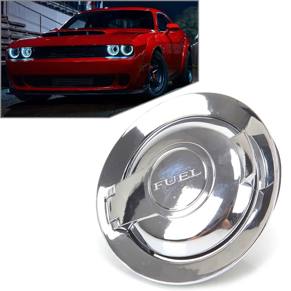 

Chrome Car Fuel Gas Door Lid Vapor Edition Cap Cover for Dodge Challenger 2008 2009 2010 2011 12 13 14 15 16 2017 2018 2019
