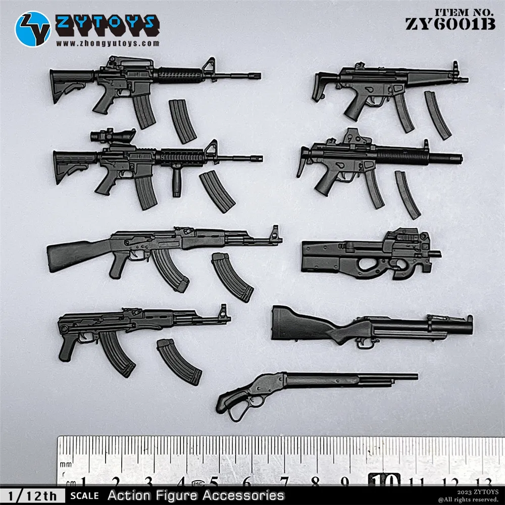 ZYTOYS 1/12 Soldier Mini Weapons Gun Toys P90 MP5 M4 AK47