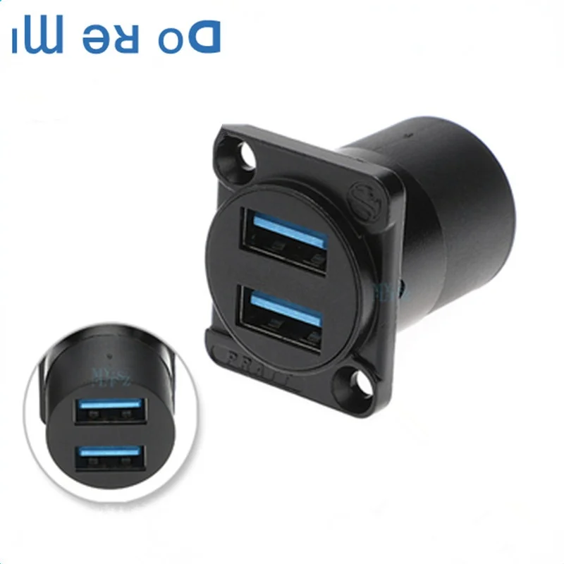 

Гнездо USB типа D, металлический двойной разъем USB 3,0, гнездо-гнездо USB3.0, разъем для монтажа на панели, гнездо USB 3,0, гнездо-гнездо