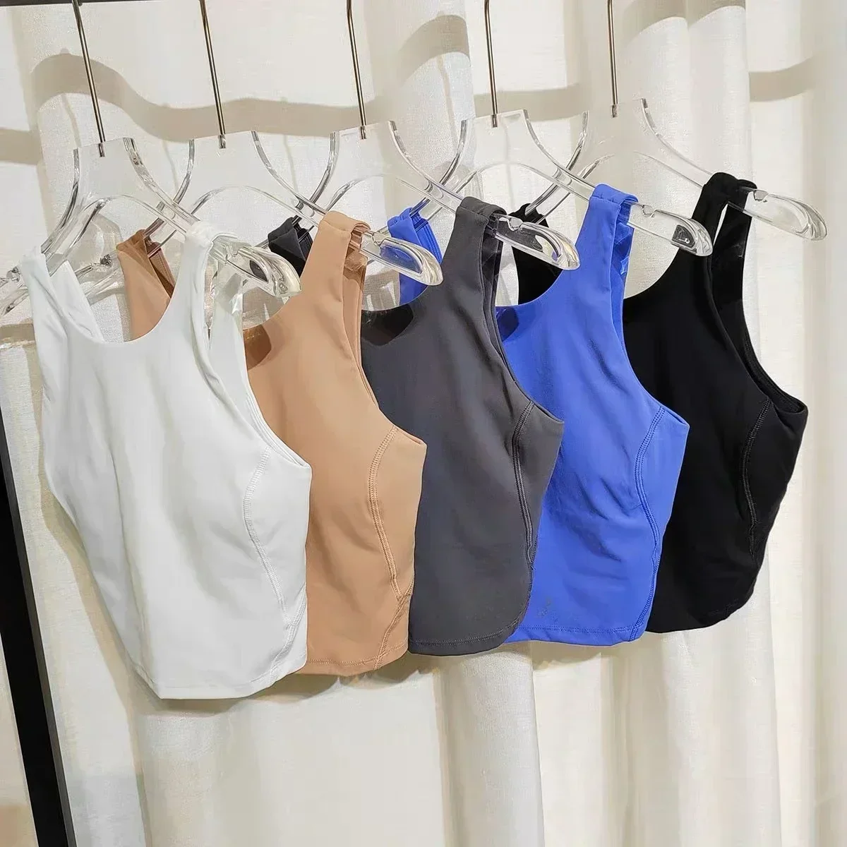 Women Breathable Quick-drying Fitness Running Sports Underwear Bra U-shaped High Elasticity Yoga Vest Tops With Chest Pad