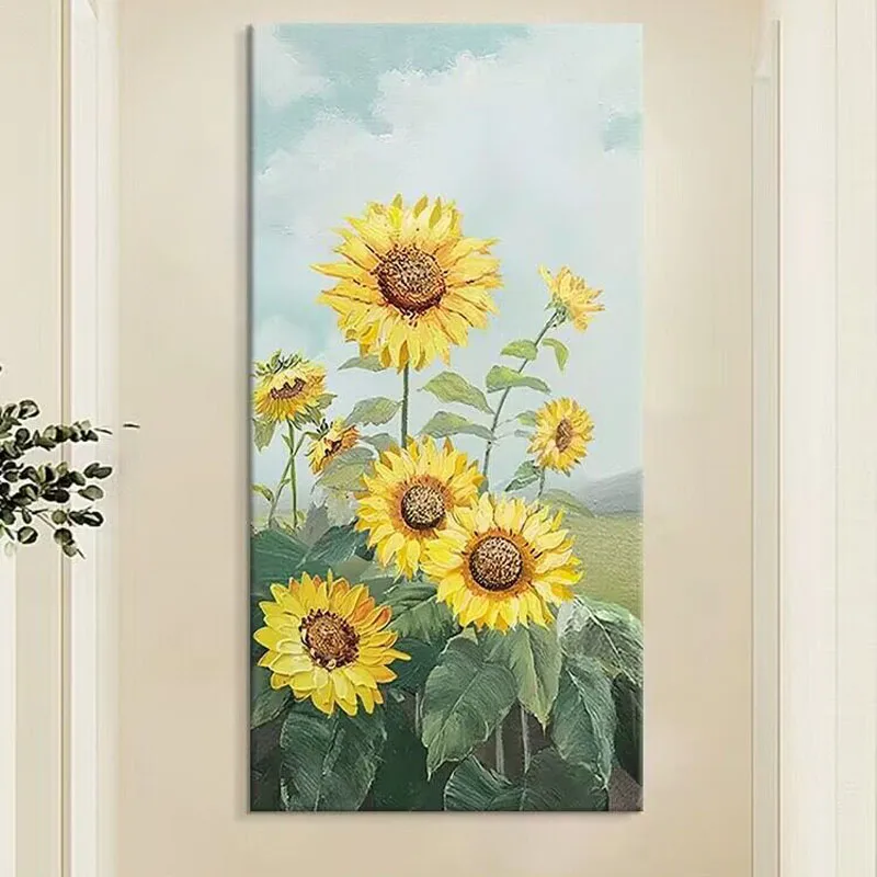 

Ручная роспись маслом в пасторальном стиле Подсолнух для украшения дома спальни столовой гостиной и дивана