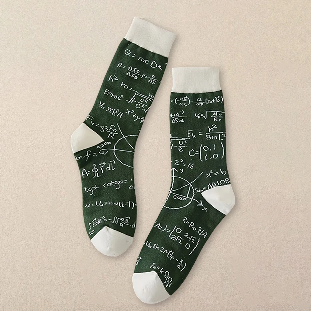 Men Geometric Pattern Socks 1/10 Pair Mid Length Antibacterial Comfortable Lightweight Breathable
