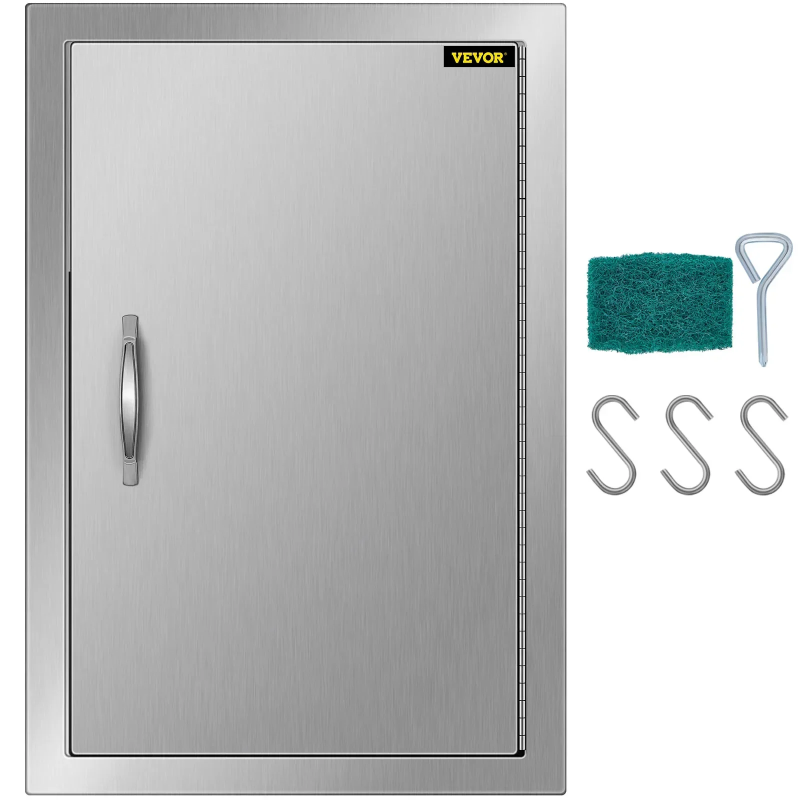 

VEVOR BBQ Access Door 17x 24 Inch Single BBQ Door Stainless Steel Outdoor Kitchen Doors W/ Handle for BBQ Island Grill Station