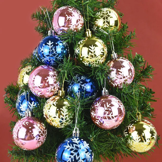 6pcs/box Colorful Christmas Ball Ornaments Xmas Tree Decoration