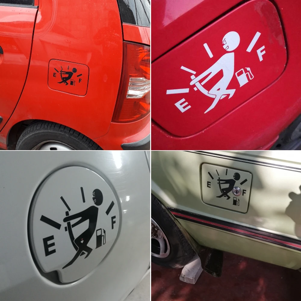Car Stickers ABS Car Stickers High Gas Consumption Funny Decal Fuel Gage Empty Stickers Scratch Paste Fuel Tank Cap
