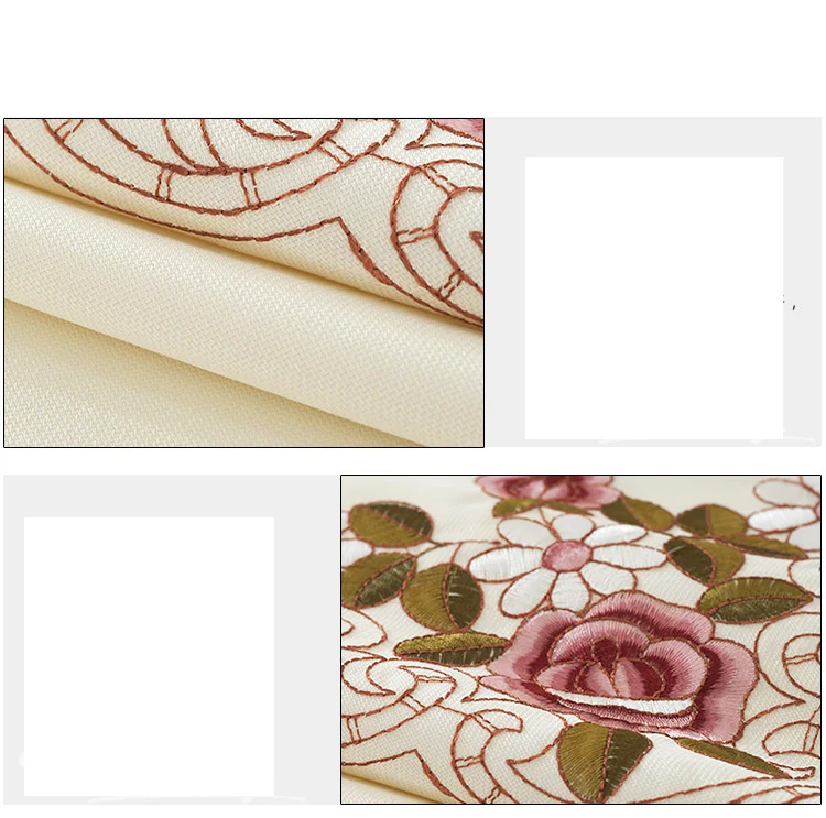 Nappe de table à manger brodée de style européen, housse de chaise, décoration de drapeau de table artistique en tissu, nappe de table à thé, pour la maison, 220_voghion.com