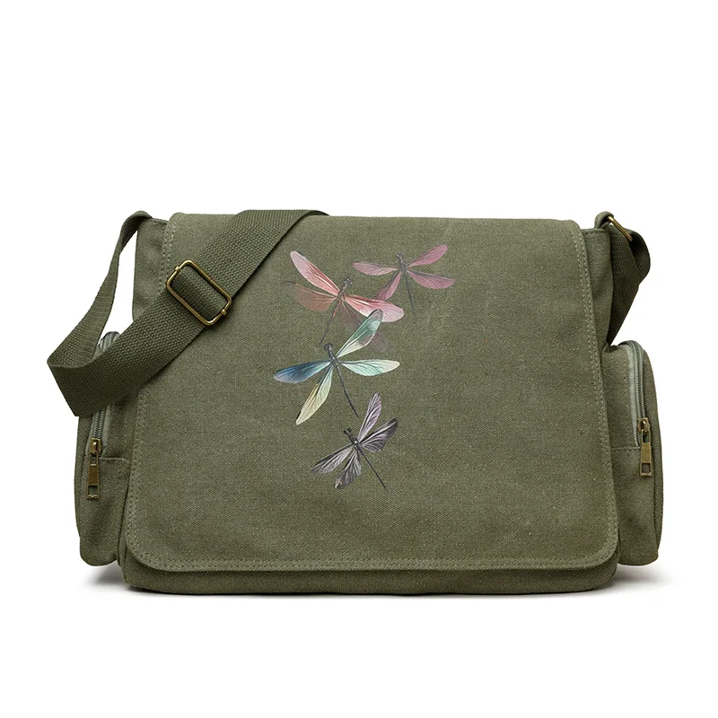 Hot Selling Cat and Dragonfly Pattern Single Shoulder Bag Large Capacity Messenger Crossbody Bag New Practical Style