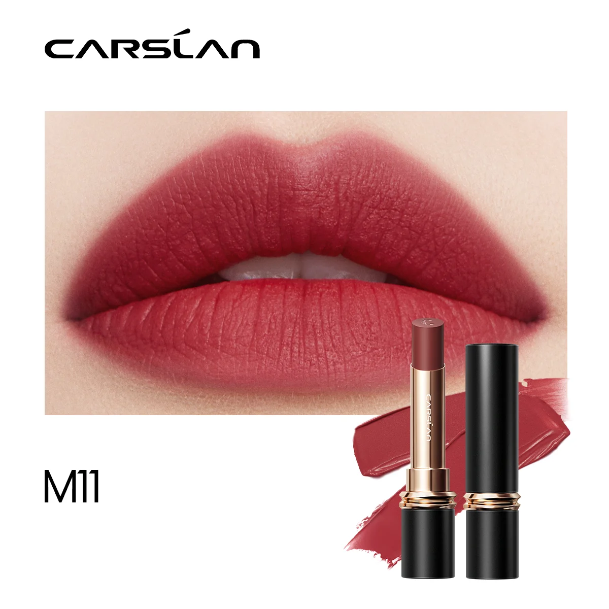 CARSLAN 16 Colors Matte Kissed Lipsticks Moisturizing Longlasting Non Sticky Cup Velvet Nude Lip Tint Women Cosmetics makeup