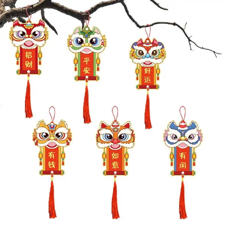 

Подвеска в виде китайского узла 6 шт. праздничный знак удачи, подвеска с растениями, сезонный декор, новогоднее домашнее украшение для дерева, двери, окна, стены