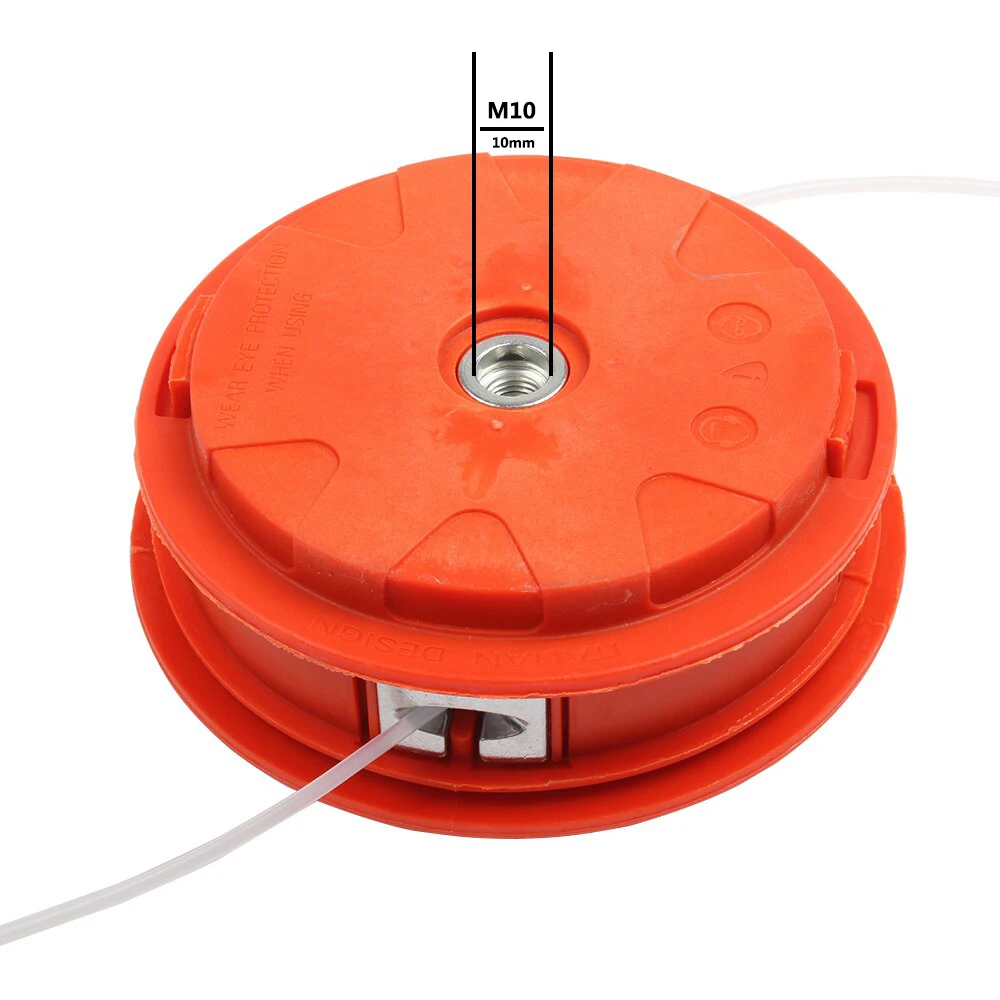 M10 Aluminum head Nylon Trimmer Head 2 Brush Cutter gasoline grass Universele Bump Feed Line Strimmer