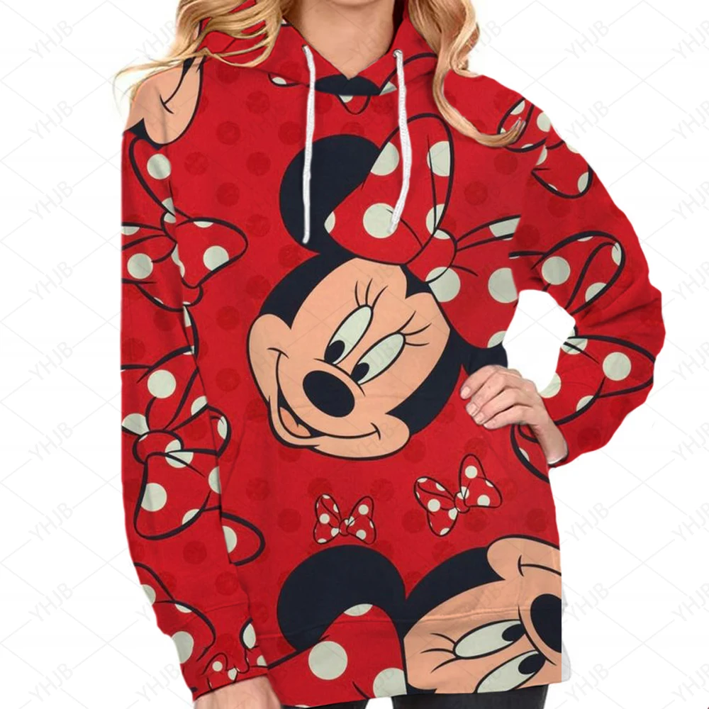 

Disney Minnie Mickey Mouse Print Hoodie Women Fashion Kawaii Harajuku Sweatshirt Female 90s Cartoon Clothes Female Hood Oversize