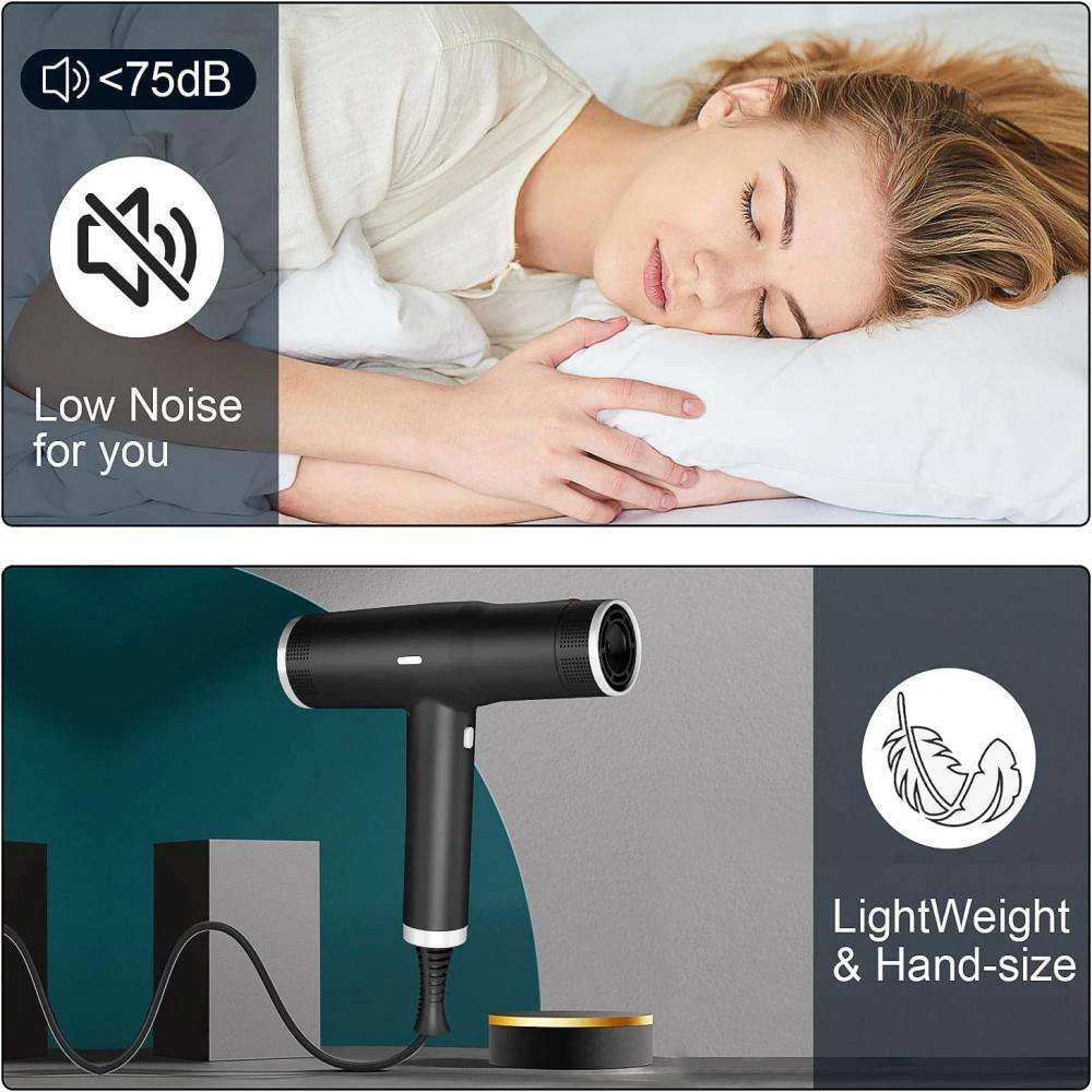 プロ仕様のヘアドライヤー 110000 RPM ブラシレスモーター高速マイナス