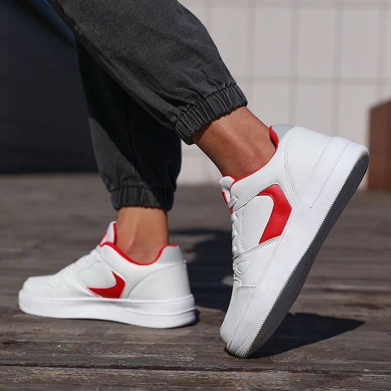 Fashion Men's Shoes Spring Sneakers Platform Wear-resistant Outdoor Jogging New Casual Lightweight Trendy White Board Shoes