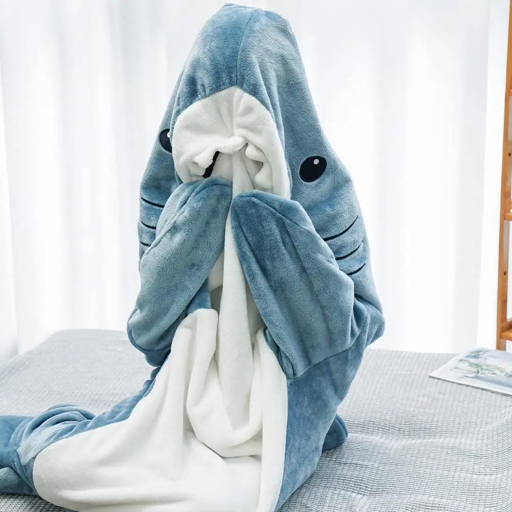 Shark Blanket Hoodie Upgrade Wearable cobija de tiburon Onesie Sleeping Bag  for Adult Kids Baby Super Soft Cozy Flannel Onesie - AliExpress