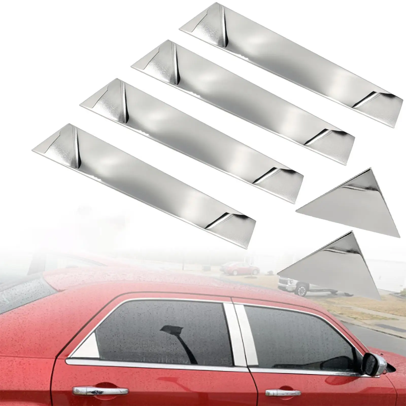 자동차 문짝 창 교체 장식, 04 스테인레스 스틸 커버, 0 2005-2010, 6x