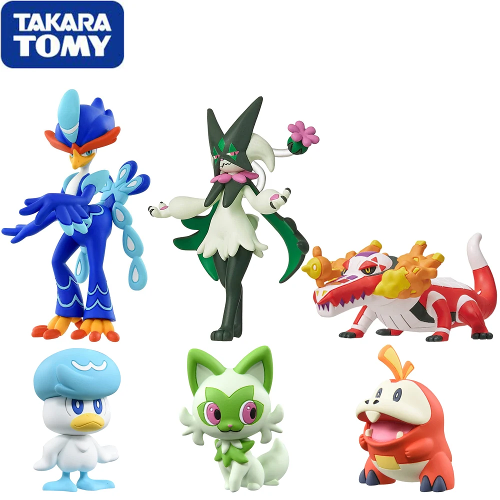 

Takara Tomy Покемон, Монстр Коллекция Pokemon Scarlet и фиолетовый Sprigatito Meowscarada 5 см модель игрушки первый партнер