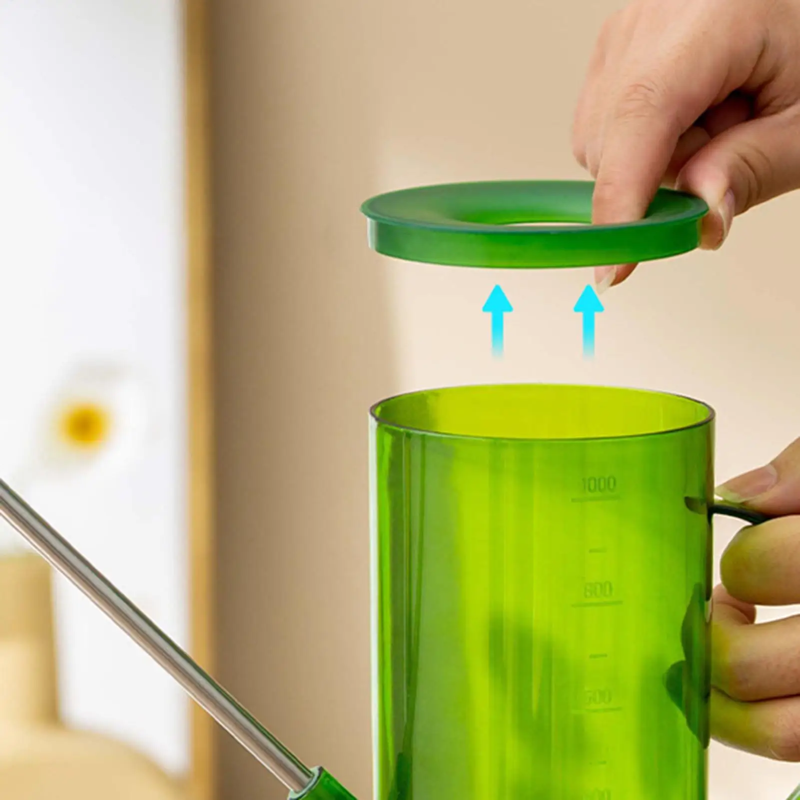 Watering Can Indoor 1L Clear Plastic Long Spout Potted Plant Water Pitcher Spray Bottle Balcony Garden Flower Succulents Tool - 2
