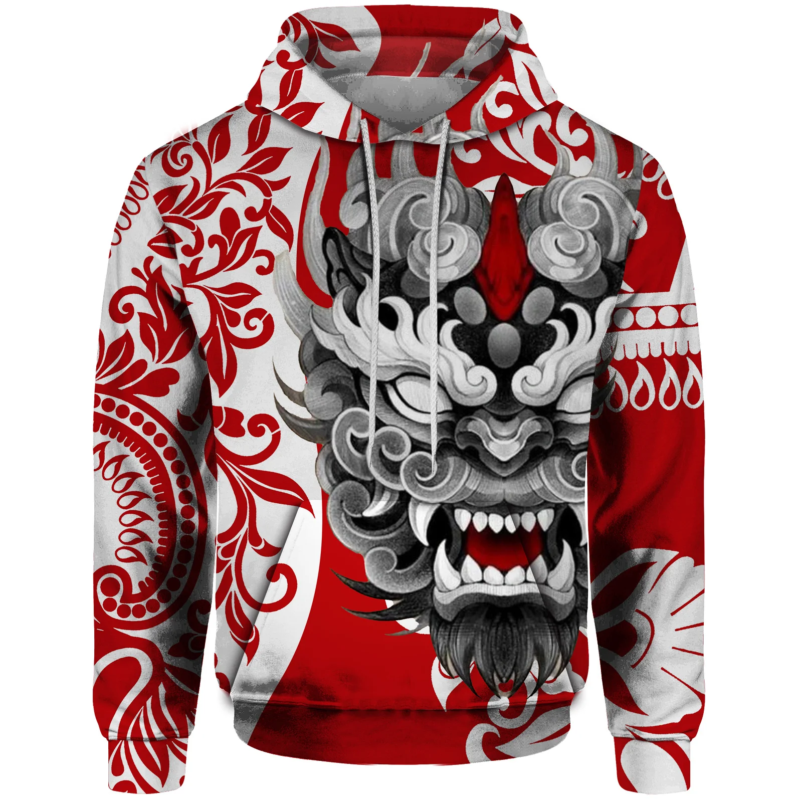 thumbnail image 1 of Sudadera con capucha holgada para hombre, nueva sudadera de otoño 2024, estampado 3D de león gótico, ropa Y2k, ropa urbana Harajuku para hombre, 1 of 5