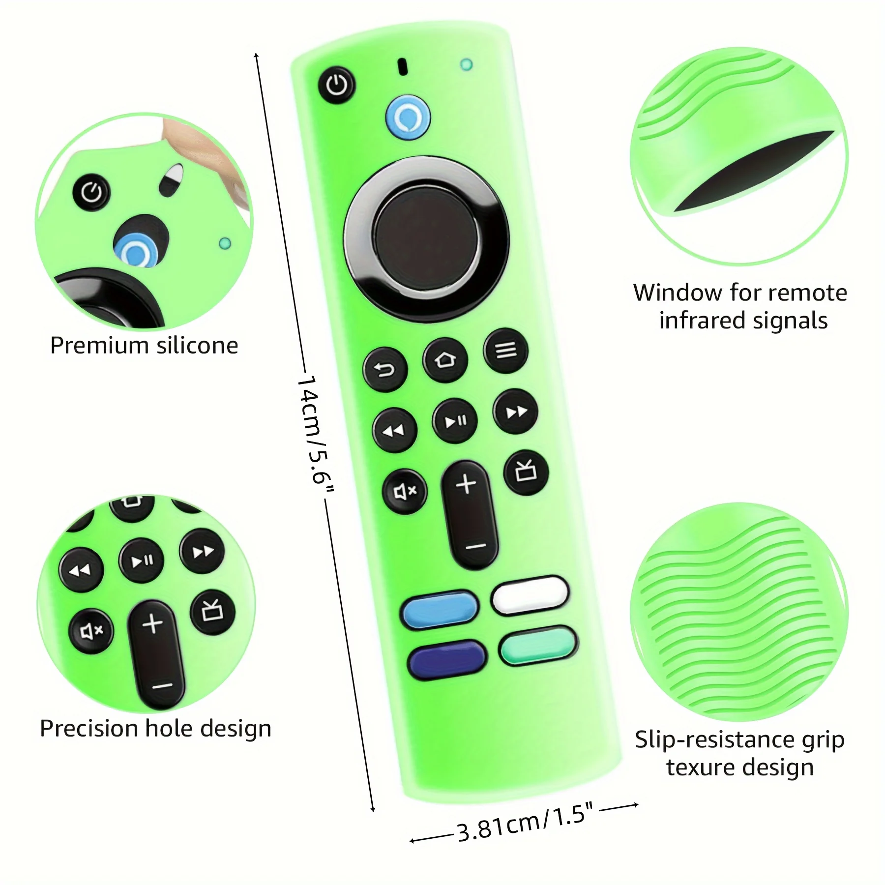 Silicone luminous remote control cover for Alexa Voice Remote (3rd Gen) L5B83G 2021 Release, Fire TV Stick 4K 2nd Gen  (2021) 2