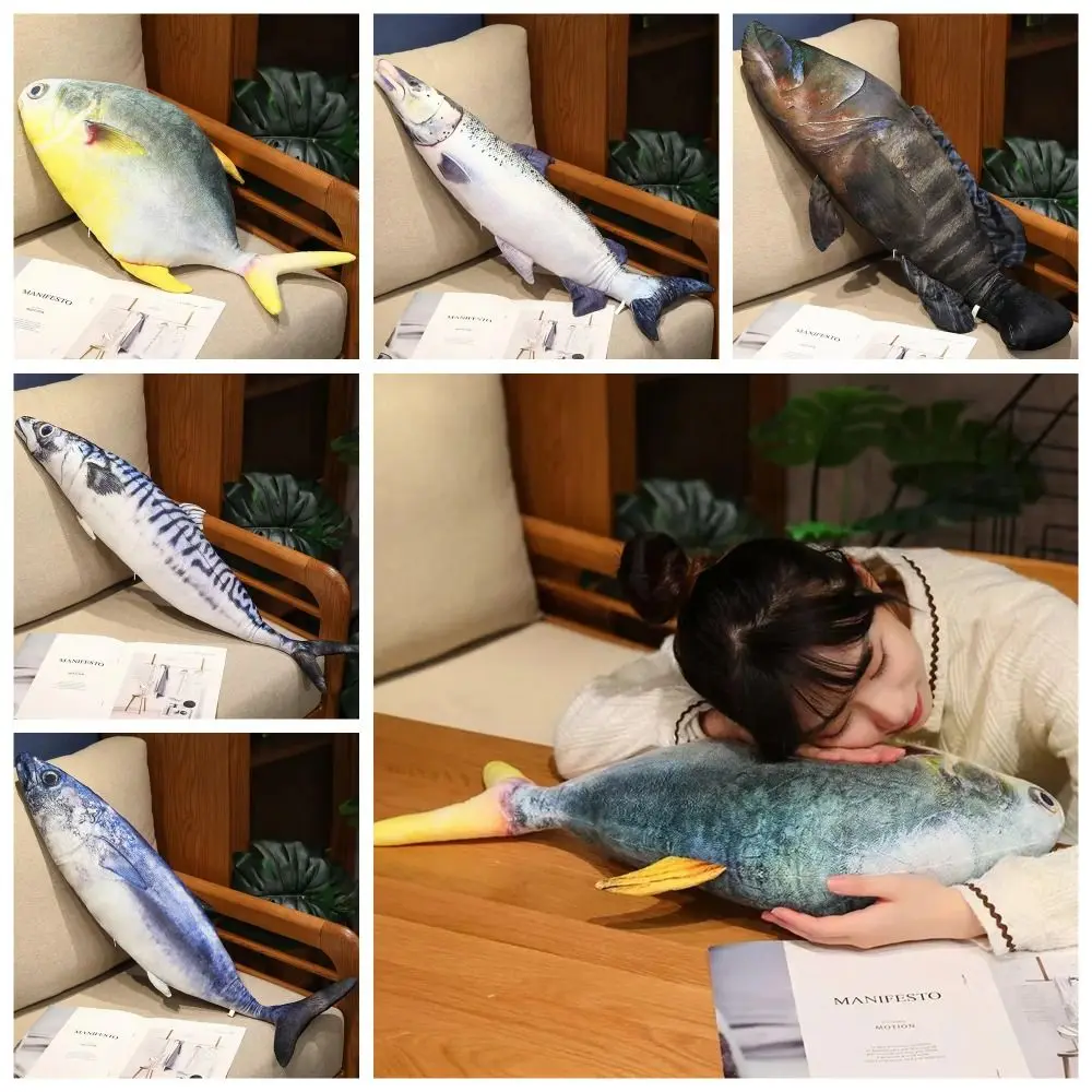 Anime Pillow PP Cotton Simulation Sea Fish Stuffed Soft Sea Fish Stuffed Bream Grouper Fish Sleeping Pillow Gifts