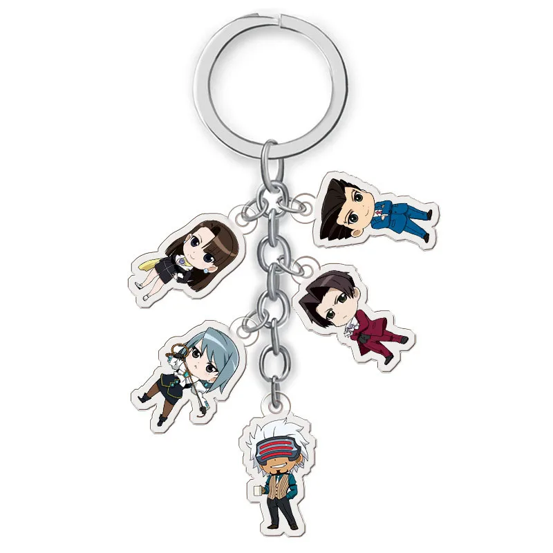 Game Gyakuten Saiban Keychain Cartoon Figure Attorney Acrylic Pendent