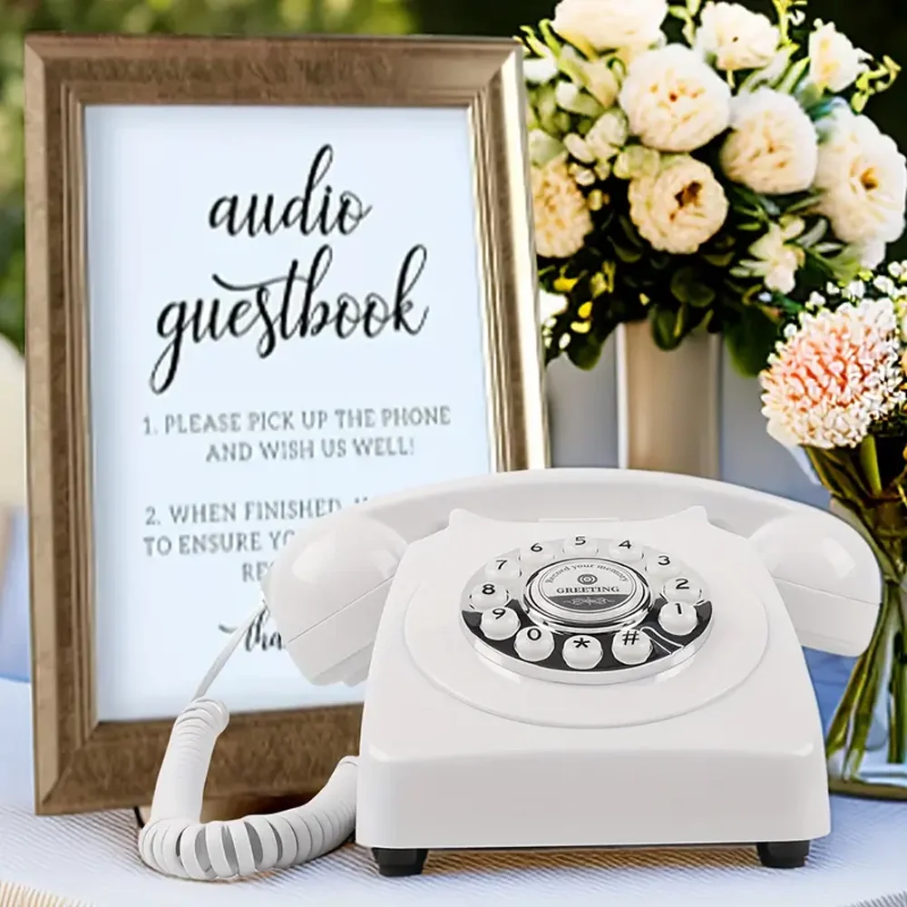 Audio Guestbook Phone Retro-Inspired Wedding Telephone Leave Cherished Audio Messages Perfect for Special Events DIY Guest Book