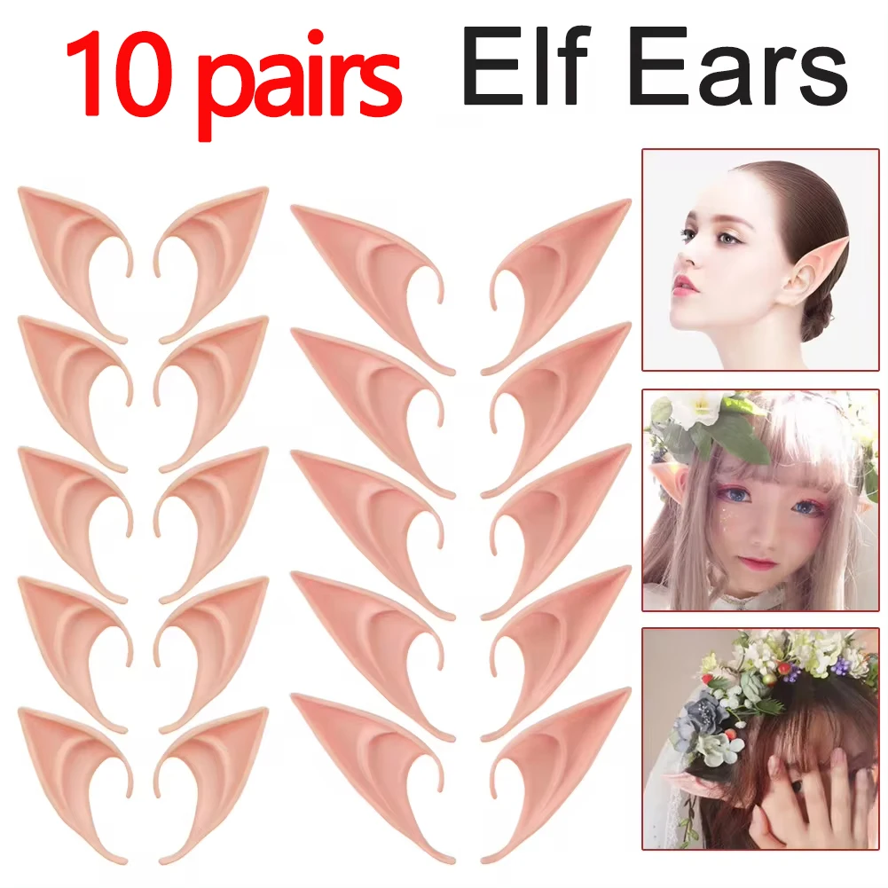 1-10 Paar Elfenohren Cosplay Dekoration Latex Feen Engel Elfenohren Maskerade Party Kostüme Partyzubehör Foto-Requisiten Kindergeschenk