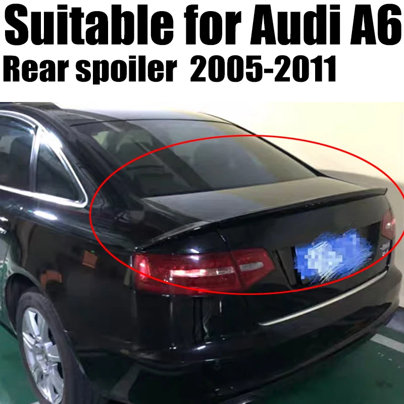 

For Audi A6 C6 2005 2006 2007 2008 2009 2010 2011 Spoiler PU Material Primer Color Rear Trunk Lip Spoiler Wing Car Accessories