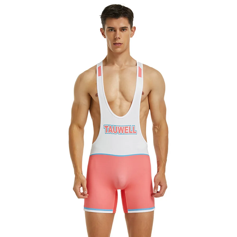 New Men's Vest Wrestling Suit Male Pink Swimming Shark Pants Manufacturers Produce Foreign Trade Wholesale