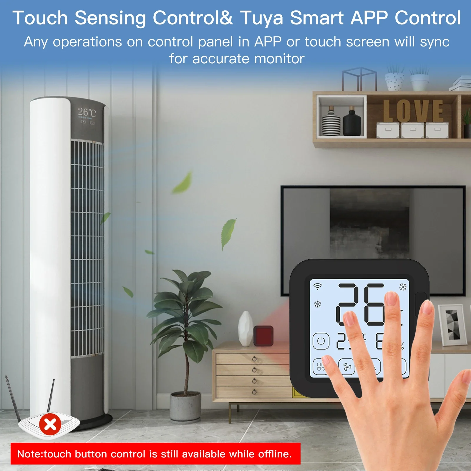 MOES Termostato programable inteligente para el hogar con sensor remoto de  zona y adaptador de cable C, control remoto Tuya/Smart Life funciona con