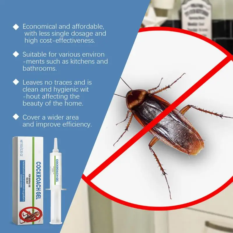 Cockroach Control Gel Living Room Cockroach Control Bait Gel Household Narrow Area Use Roach Bait Easy To Apply for Cabinets