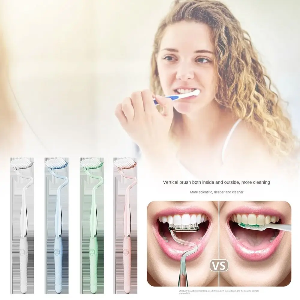 

Color Random S-shaped Toothbrush Gentle Lightweight Electroplate Vertical brush Brushes Soft Bristles Adult Tooth Brush Men