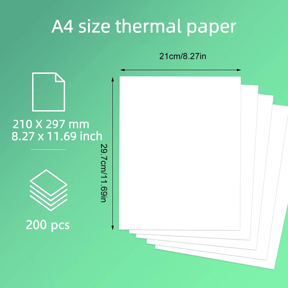 100/200 Sheets New Official A4 Size Thermal Paper Folding Folded Thermal Paper Auto Recognition Multipurpose Printing Paper