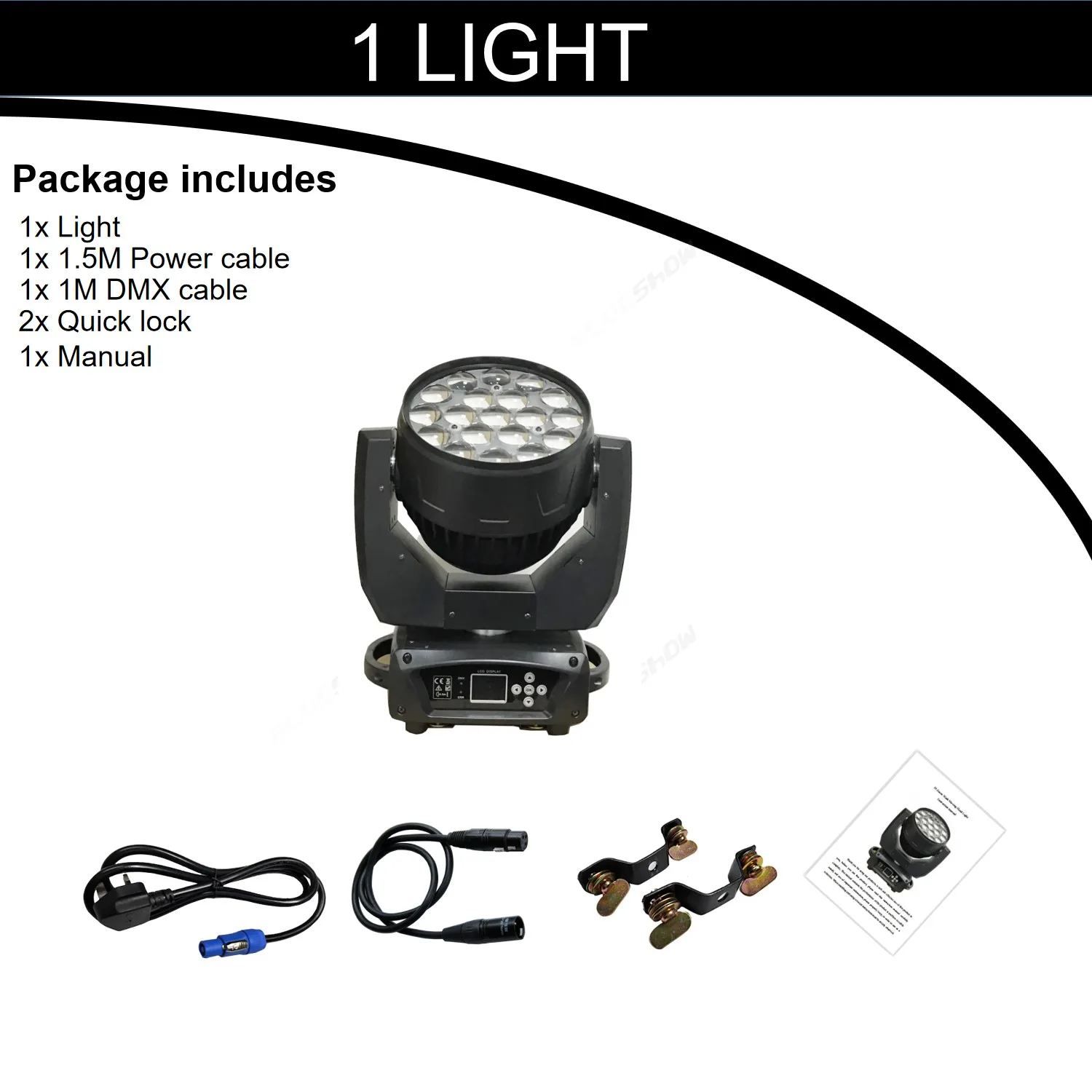 2PCS/lot 19x15w Wash Moving Head Light Flight Case LED Par Light Lyre Circle Round Function Led Zoom Wash Moving HeadStage Light 4