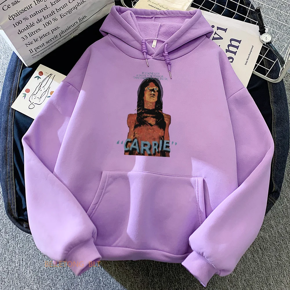 

Carriee White for PromQUEEN 1976 StephenKing Hoodies Horror Women Graphic Printing Sweatshirts Cartoon Long Sleeve Clothing Tops