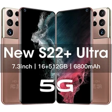 Global Version New S22+ Ultra Smartphone 7.3 Inch 16GB+1TB 6800mAh 48MP 5G Network Unlock Phones Mobile Phones
