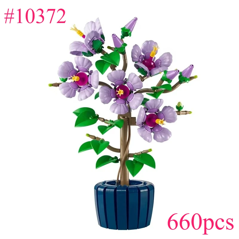 BOTANICAI COLLECTION Ensembles de blocs de construction de fleurs d'hibiscus 10372 compatibles avec Legoed Convient aux cadeaux de Noël, 660 pièces
