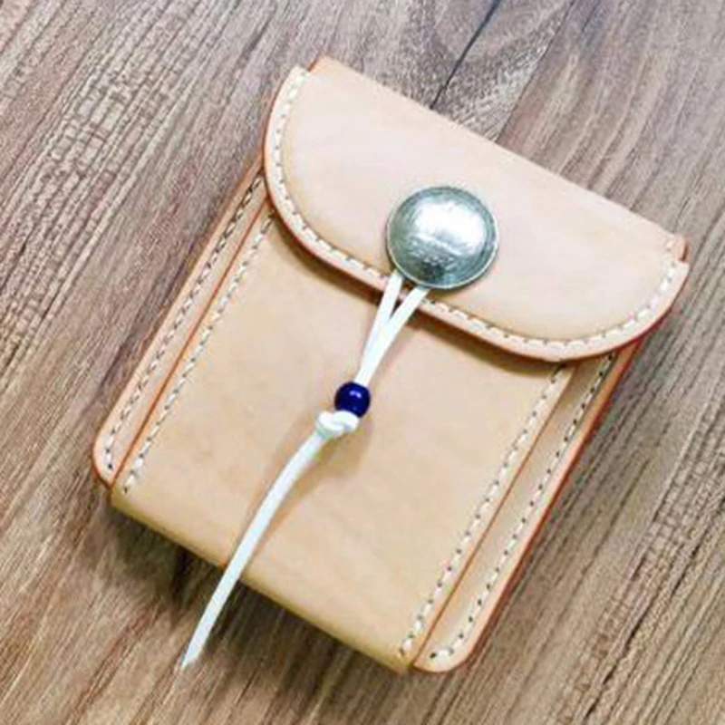 Leather Kraft Paper Sewing Pattern for Folding Wallet DIY Handmade Craft Size 9x11.5x2cm