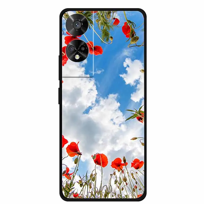 Lovely TPU Soft Silicone Painted Cat Phone Back Cover - 6.78  Coque